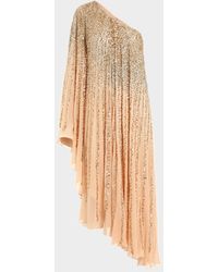 Mac Duggal - One-Shoulder Sequin Caftan Gown - Lyst