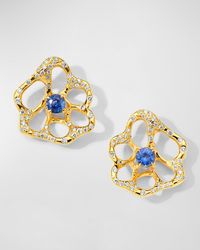 Ippolita - 18K Stardust Drizzle Small Flower Stud Earrings With Sapphire And Diamonds - Lyst
