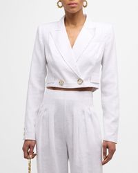 Ramy Brook - Emmeline Raw-Trim Cropped Blazer - Lyst