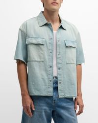 FRAME - Relaxed Denim Button-Down Shirt - Lyst