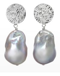 Margo Morrison - Baroque Pearl Earrings With Sterling Hammered Top - Lyst