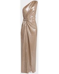 MILLY - Porsha One-Shoulder Sequin Column Gown - Lyst