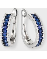 David Kord - 18k White Gold Earrings With Blue Sapphires And Diamonds - Lyst