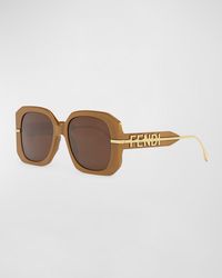 Fendi - Oversized Logo Square Acetate & Metal Sunglasses - Lyst