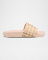 Burberry - Furley Check Slide Sandals - Lyst