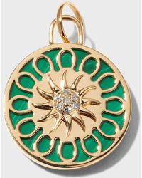 Kastel Jewelry - 14k Gold Malachite & Diamond Sun Pendant - Lyst