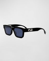 Fendi - O'lock Acetate Rectangle Sunglasses - Lyst