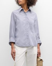 Twp - Striped Cotton Button-Front Boyfriend Shirt - Lyst