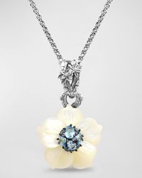 Stephen Dweck - Mother-of-pearl Flower With Blue Topaz Pendant - Lyst