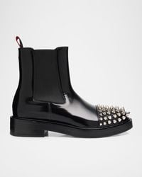 Christian Louboutin - Battersea Leather Chelsea Boots With Spikes - Lyst
