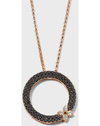 Roberto Coin - Love In Verona 18k Yellow Gold Black And White Diamond Necklace - Lyst
