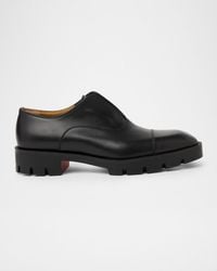 Christian Louboutin - Alpha Lion Flat Cap-Toe Lug-Sole Loafers - Lyst