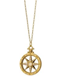 Monica Rich Kosann - 18k Gold Diamond Compass Charm Necklace - Lyst