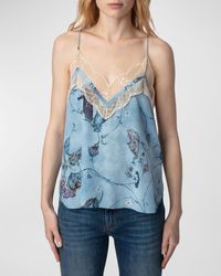 Zadig & Voltaire - Christy Holly Silk Tank Top - Lyst