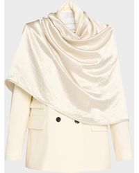 Maria McManus - Draped Satin Cloak Double-Breasted Blazer - Lyst