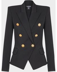 Balmain - 6-Button Fitted Wool Jacket - Lyst