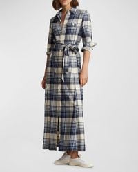 Polo Ralph Lauren - Plaid Cotton Twill Shirtdress - Lyst