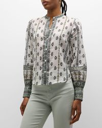 Veronica Beard - Thorp Printed Button-Front Blouse - Lyst