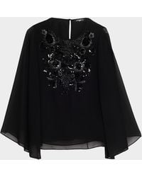 Emanuel Ungaro - Nastasia Sheer-Sleeve Bead & Sequin Blouse - Lyst