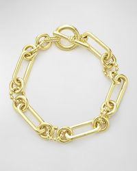 Lagos - 18k Gold Caviar Beaded And Fluted Bold Link Bracelet, 7"l - Lyst