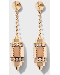 Roberto Coin - 18k Rose Gold & Diamond Drop Earrings - Lyst