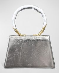 Alexis - Quad Cracked Metallic Ring Top-Handle Bag - Lyst