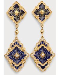 Buccellati - Opera Tulle Pendant Earrings In Blue With Diamonds And 18k Yellow Gold - Lyst