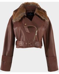 Gorski - Select Lamb Leather Moto Jacket With Detachable Lamb Shearling Collar - Lyst