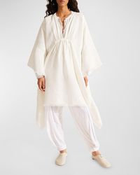 Loro Piana - Gloria Breeze Linen Shirtdress With Ruched Front - Lyst