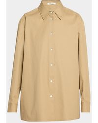 The Row - Tansy Cotton-Cashmere Button-Down Shirt - Lyst