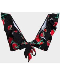 MILLY - Pomodoro Ruffle Bikini Top - Lyst