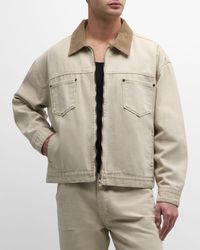 FRAME - Canvas Trucker Jacket With Contrast Collar - Lyst