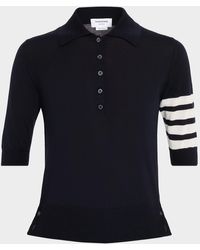Thom Browne - 4 Bar Short-Sleeve Fine Merino Wool Polo Shirt - Lyst