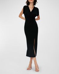 Diane von Furstenberg - Williams Pleated Sleeveless Jersey Midi Dress - Lyst