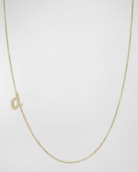 Zoe Lev - 14K Diamond Mini Script Initial Pendant Necklace - Lyst