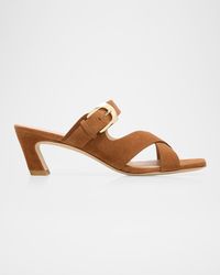 Stuart Weitzman - 50Mm Sai Suede Slide Sandals - Lyst