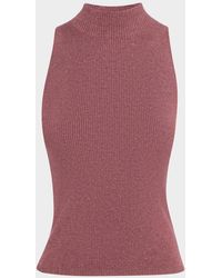 Brunello Cucinelli - Metallic Cashmere Rib Knit Tank Top - Lyst