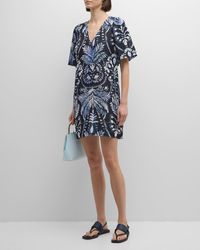 Marie Oliver - Kiki Seersucker Shibori-Print Mini Dress - Lyst