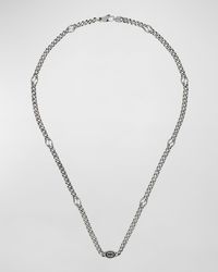 Gucci - Enameled Interlocking G Sterling Chain Necklace - Lyst