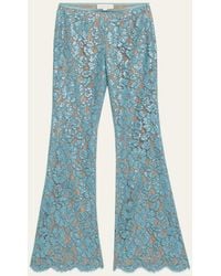 Michael Kors - Flare-Leg Sequin Floral Lace Pants - Lyst