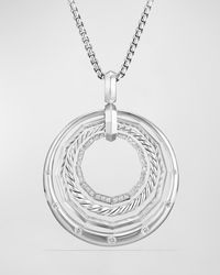 David Yurman - Stax Round Pendant Necklace With Diamonds - Lyst