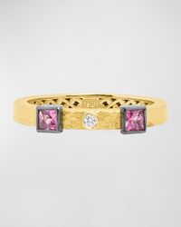 Konstantino - 18k Yellow Gold Honeycomb Ring W/ Diamonds, Size 7 - Lyst