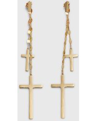 Lana Jewelry - 14K Double Cross Mega Gloss Blake Front-Back Linear Earrings - Lyst