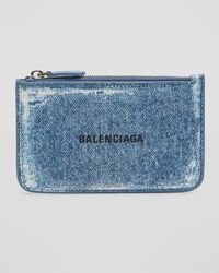 Balenciaga - Cash Large Long Coin And Card Holder Denim Printed - Lyst