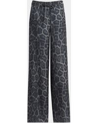 Stella McCartney - Leopard-Print Silk Wide-Leg Pajama Trousers - Lyst