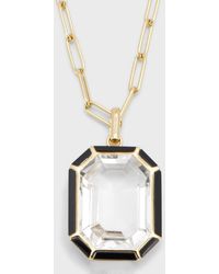 Goshwara - 18k Gold Paperclip Chain Necklace With Emerald-cut Rock Crystal Pendant - Lyst