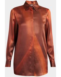 Kiton - Abstract-Print Silk Button-Down Shirt - Lyst