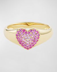 Emily P. Wheeler - Lucy 18K Sapphire Pave Heart Ring - Lyst