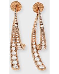 64 Facets - 18k Rose Gold Rose-cut Brilliant-cut Diamond Broken Hoop Earrings - Lyst