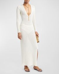 Tom Ford - Openwork Maxi Dress With Slit And Detachable Tonal Slip - Lyst